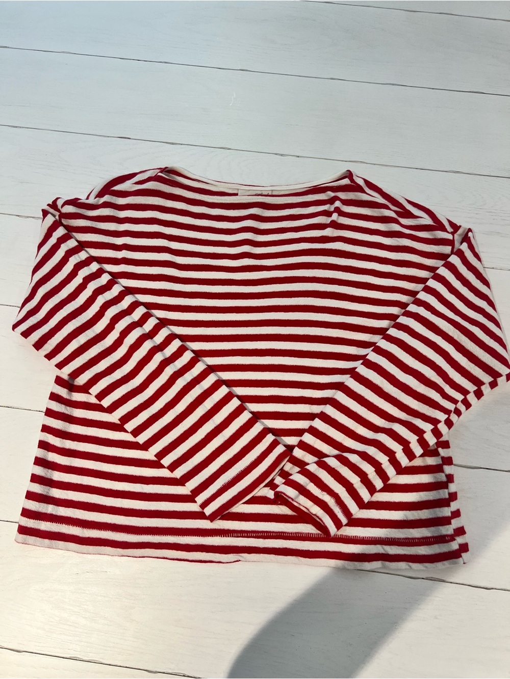 Universal Thread Red and White Striped Long-Sleeve Tee